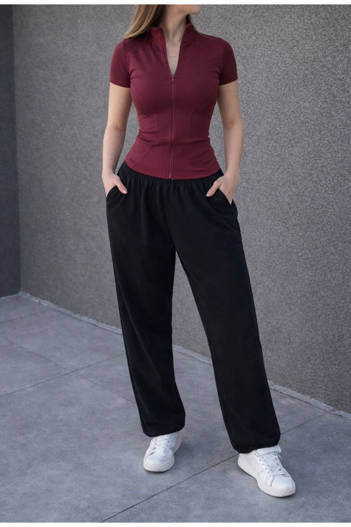 EDVESS Fermuarlı Estetik Crop T-shirt görsel 5