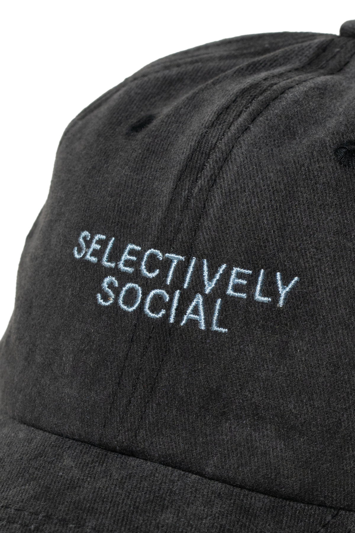 Nome Studio Nakışlı Antrasit Şapka Pamuk Kumaşlı ve Açık Mavi Nakışlı Şapka Selectively Social Şapka görsel 4