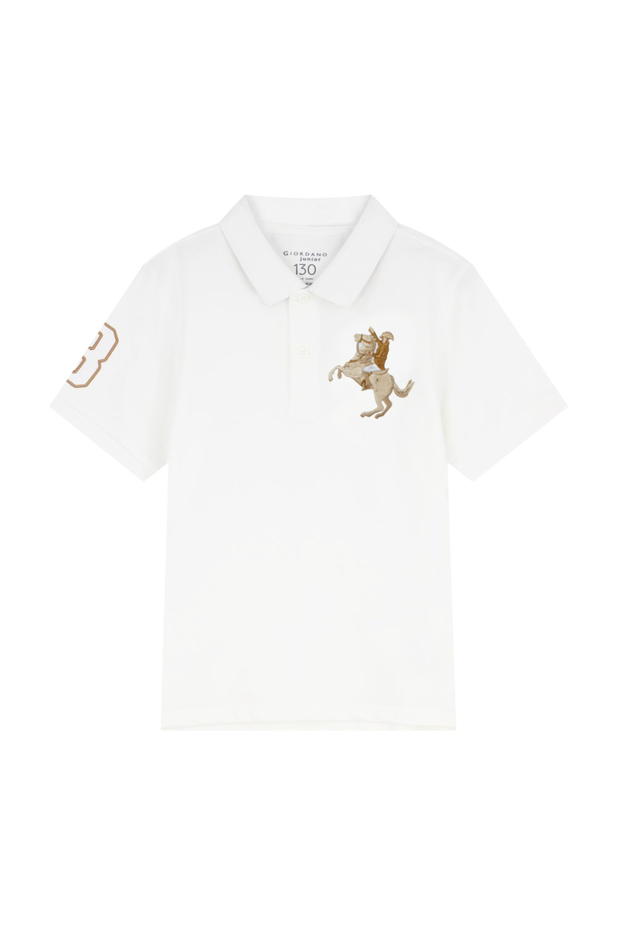 Giordano Kid's Cotton Polo with Napoleon Embroidery