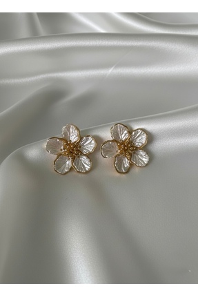 Venz Collection Gold Detay Zarif Çiçekli Küpe