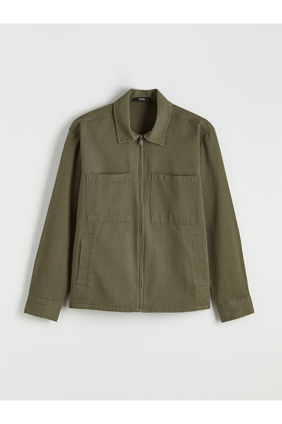 LC Waikiki Elsiva Collection Haki Loose Fit Erkek Gabardin Gömlek Ceket görsel 5
