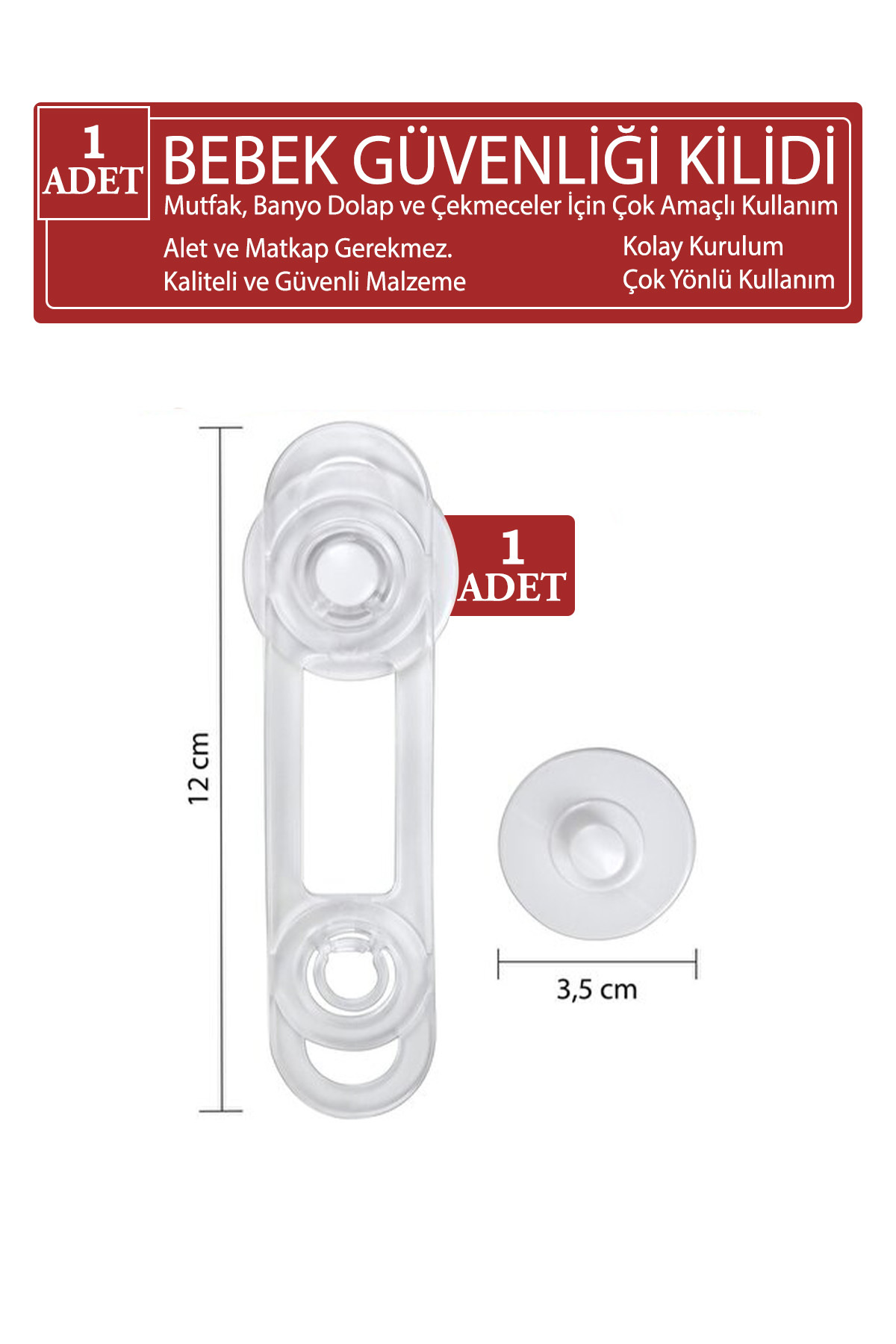İdeal Baby 1 Adet Güvenlik Emniyet Kilidi Çok Amaçlı Çekmece Kilidi Dolap Fırın Buzdolabı Kilidi Evde Güvenlik fotoğrafı 6 (önizleme)