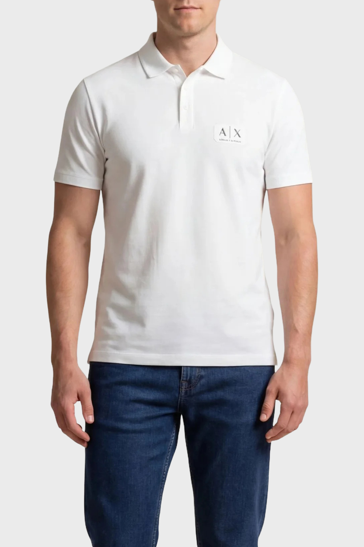 Armani Exchange Cotton Regular Logo Buttoned Polo Men's Polo Xm002232 Af10364 U0009