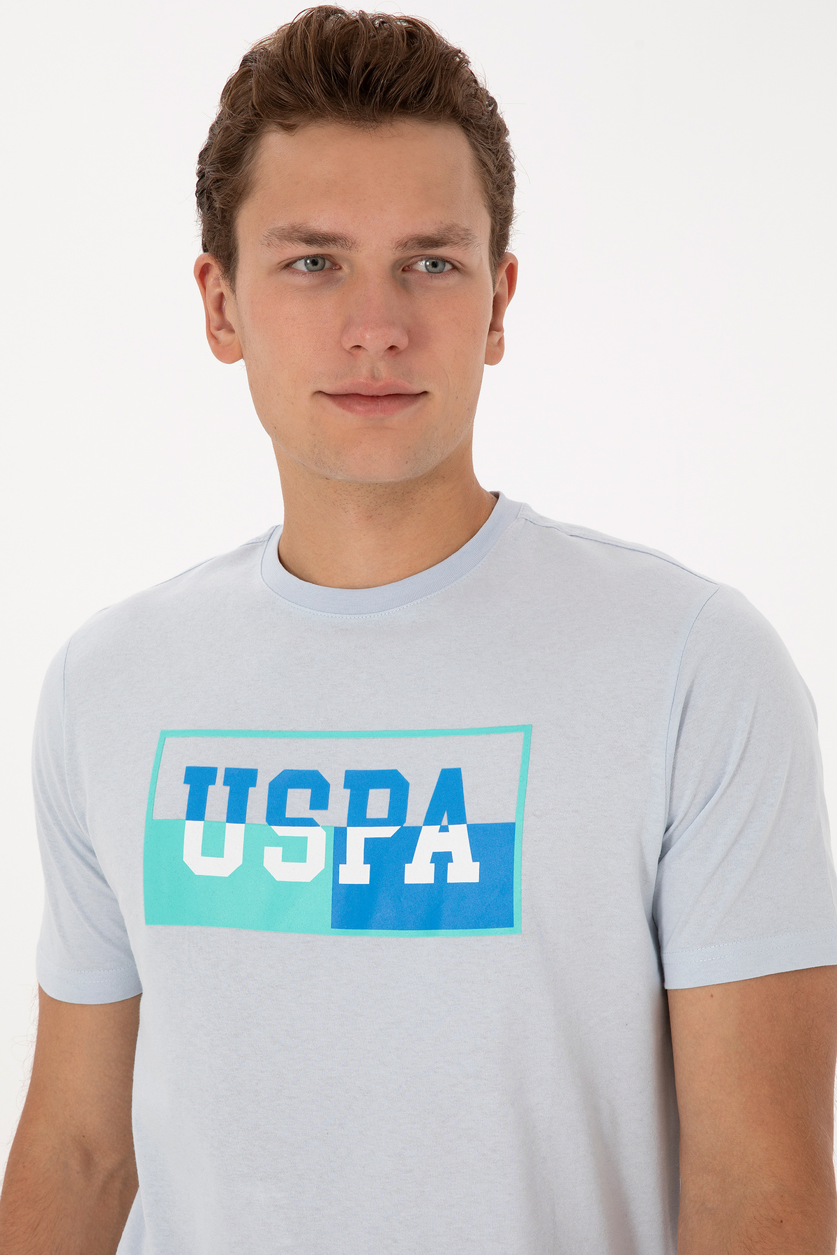 U.S. Polo Assn.  Erkek Regular Fit Bisiklet Yaka Açık Mavi Tişört 50324859-VR003 - Görsel 2