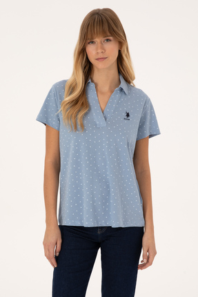 U.S. Polo Assn. Kadın Mavi Polo Yaka Tişört 50320029-VR036