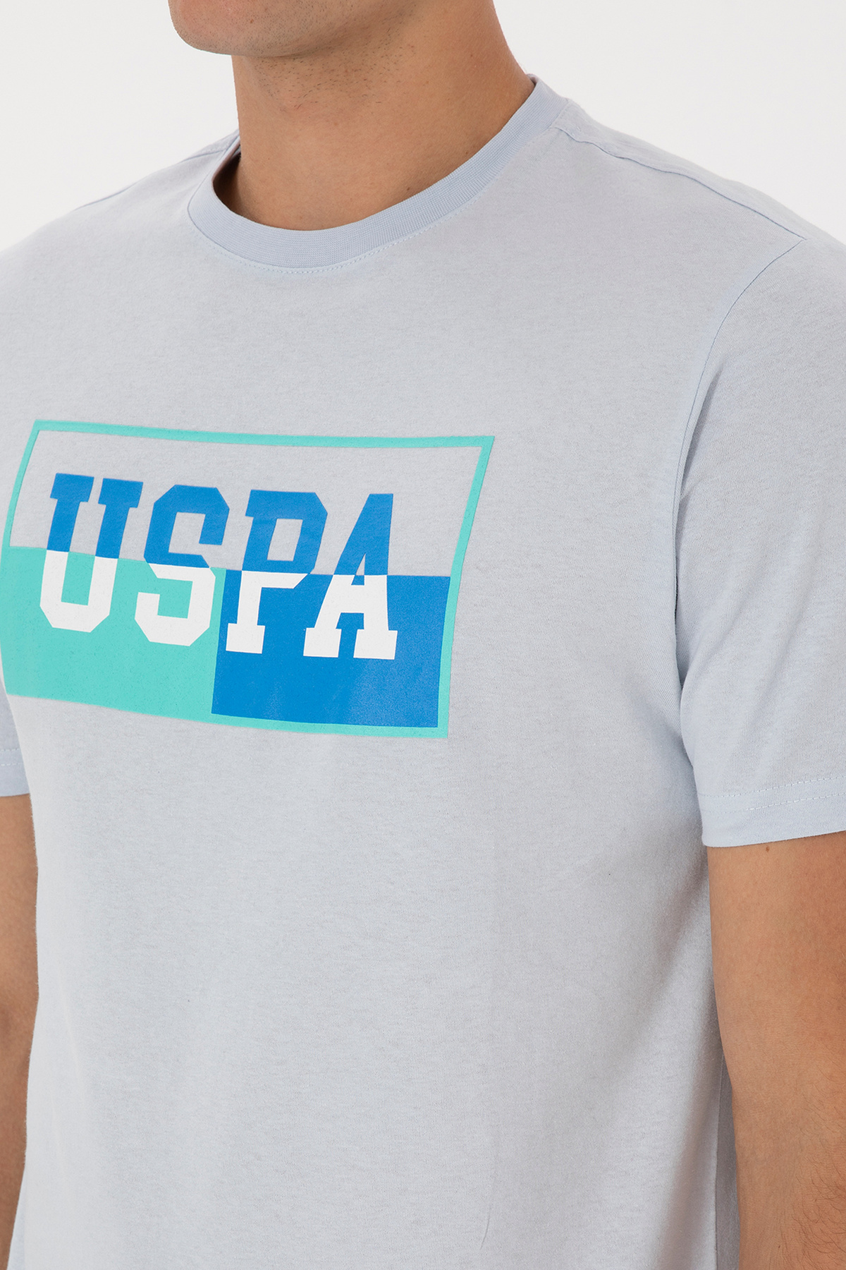 U.S. Polo Assn.  Erkek Regular Fit Bisiklet Yaka Açık Mavi Tişört 50324859-VR003 - Görsel 7