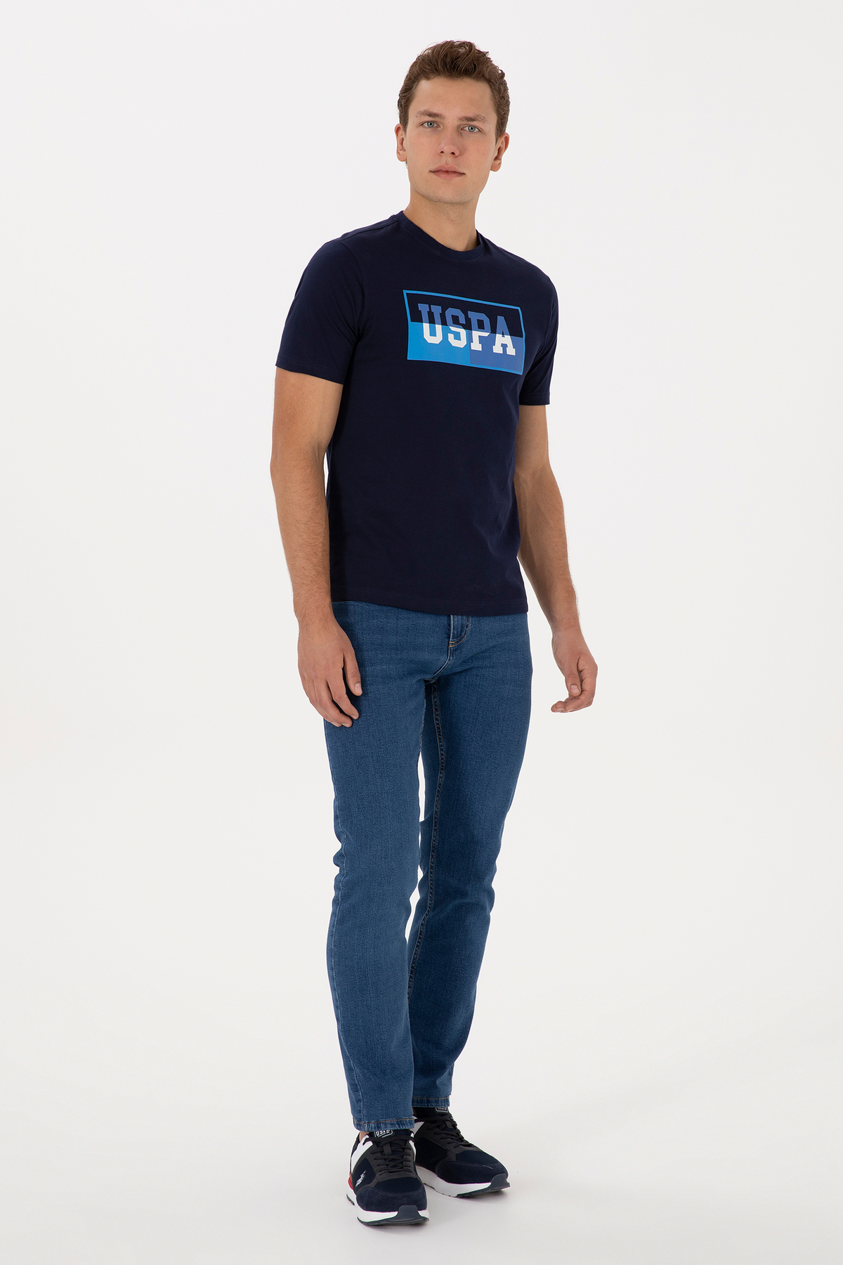 U.S. Polo Assn.  Erkek Regular Fit Bisiklet Yaka Lacivert Tişört 50324859-VR033 - Görsel 4