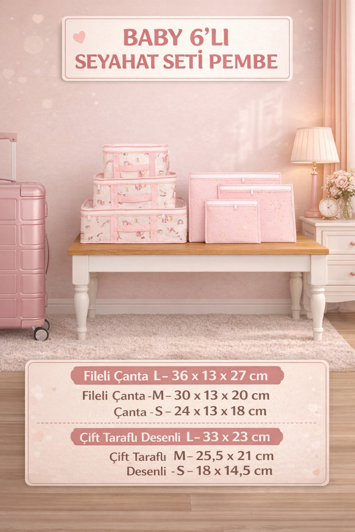 PONÇİK BEBEK Baby Doğum Çantası Çok Kullanışlı Düzenleyici Set 7 Parçadır fotoğrafı 3 (önizleme)