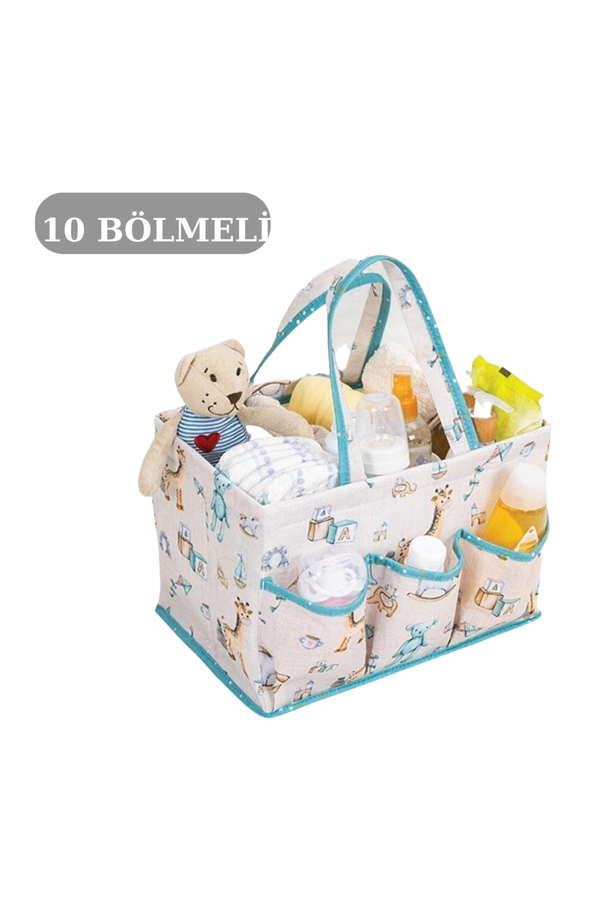 PONÇİK BEBEK Baby Doğum Çantası 10 Bölmeli & Baby Alt Bakım Çantası Seti Mavi Renk fotoğrafı 4 (önizleme)