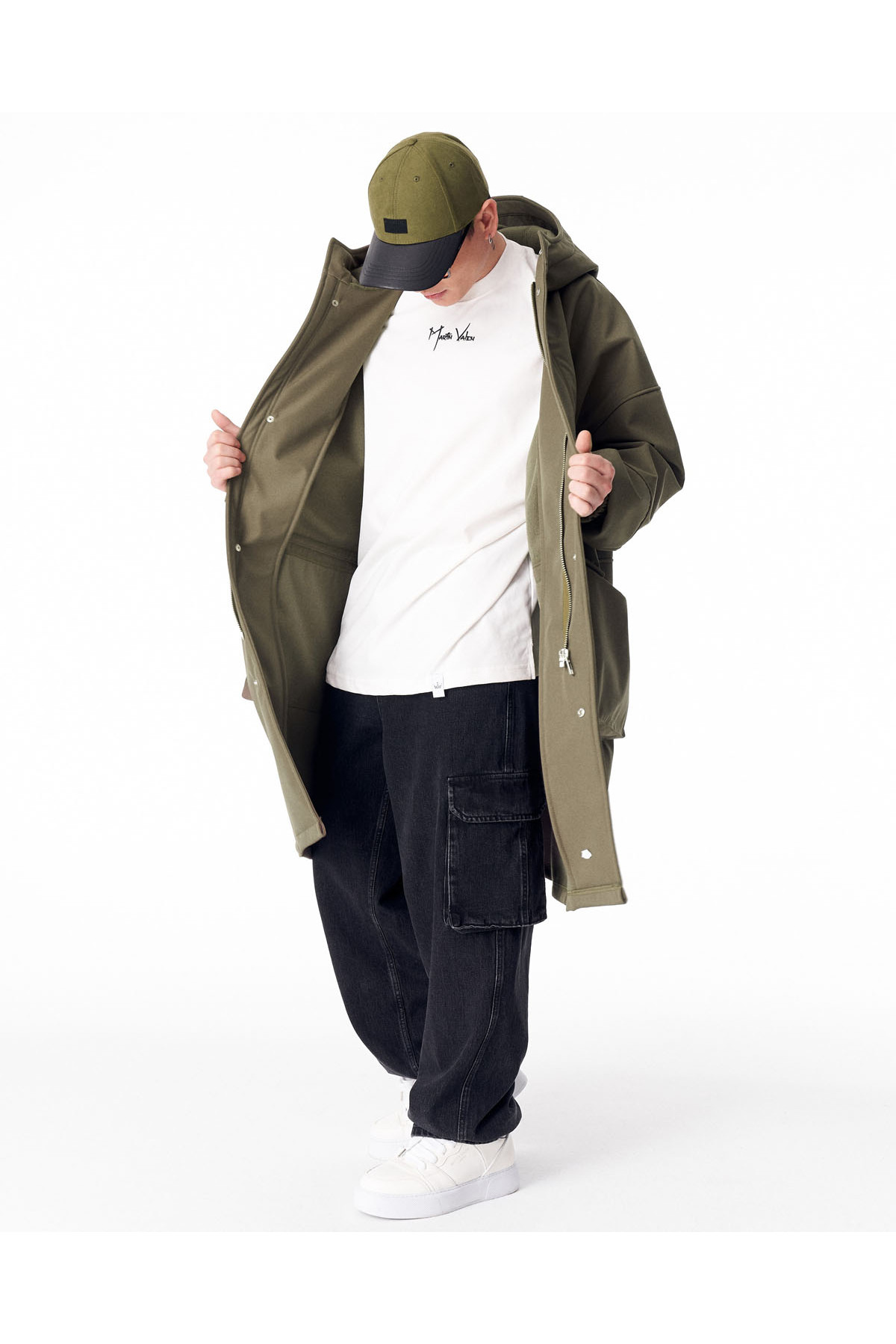 کاپشن بلند ضد آب مردانه مدل Softshell خاکی — خاکی OUT3501-haki — تصویر 6 از 8