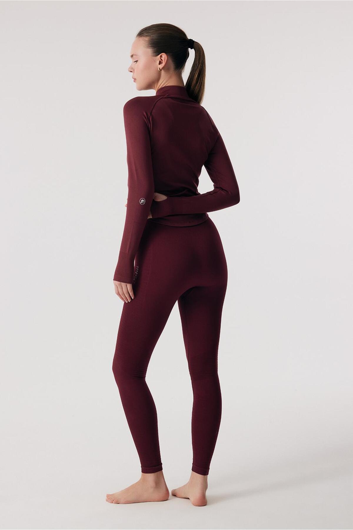 Oishii Rei Form Fermuarlı Ceket Bordo görsel 3