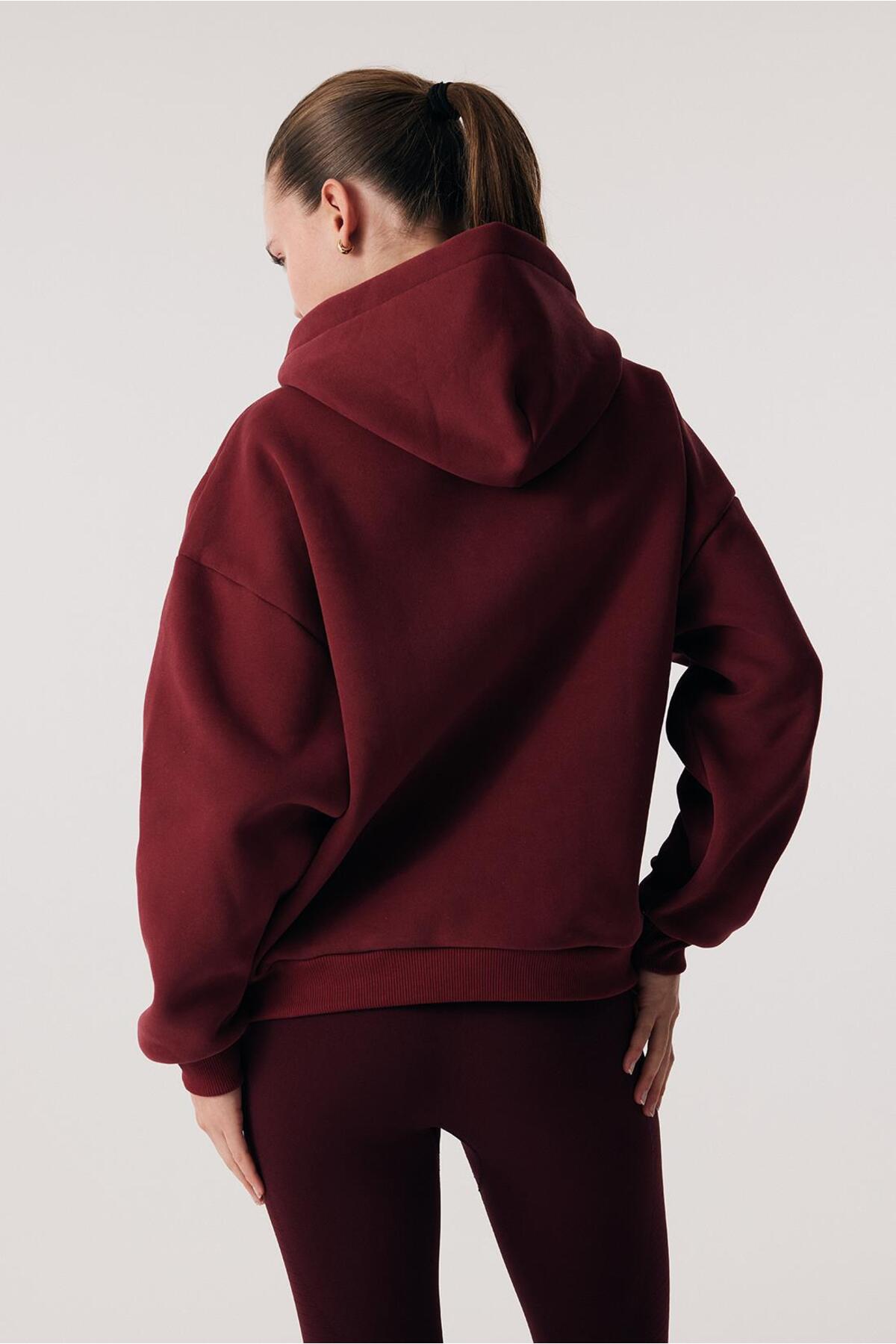 Oishii Rei Loungewear Hoodie Bordo görsel 3