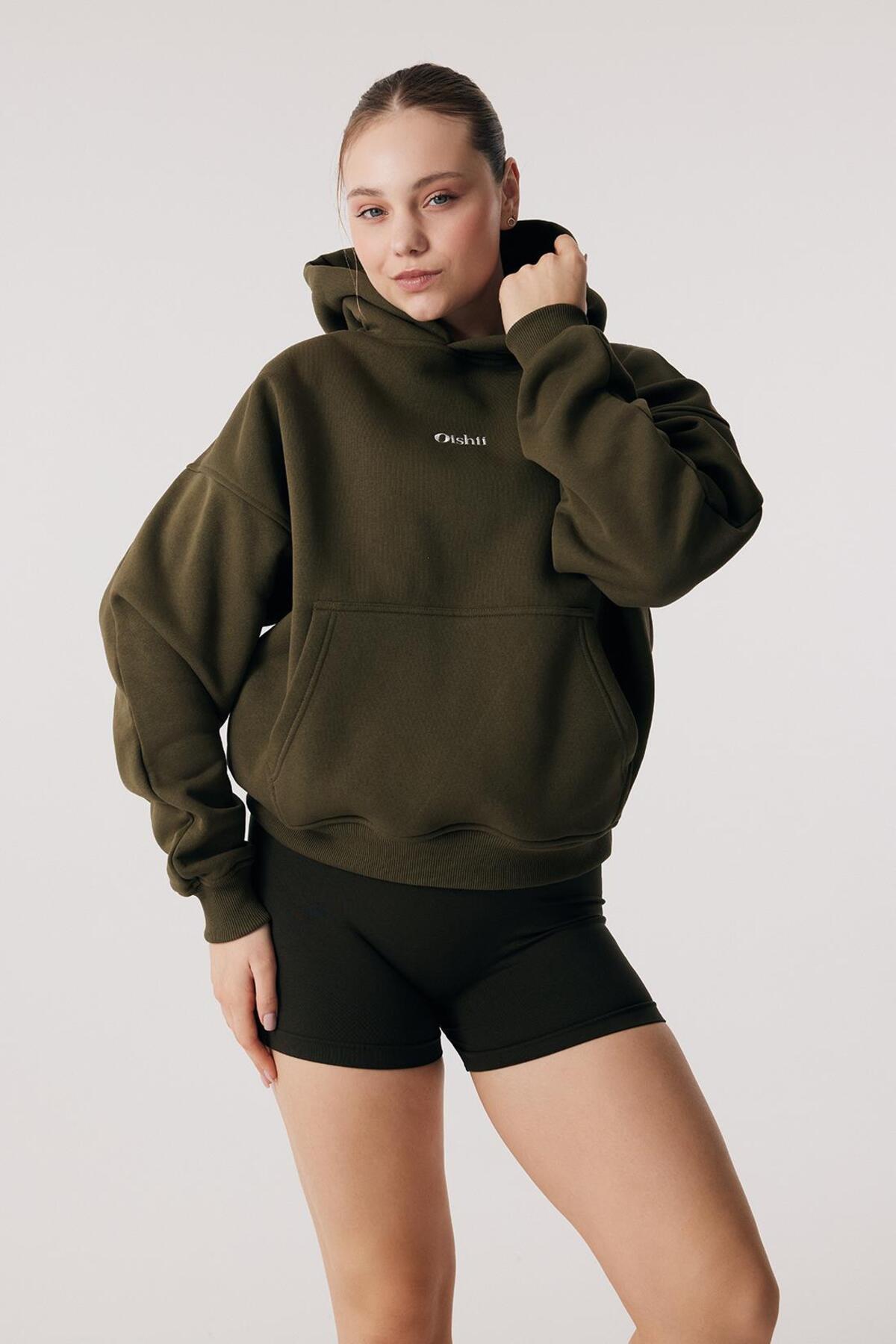 Oishii Rei Loungewear Hoodie Deep Olive görsel 3