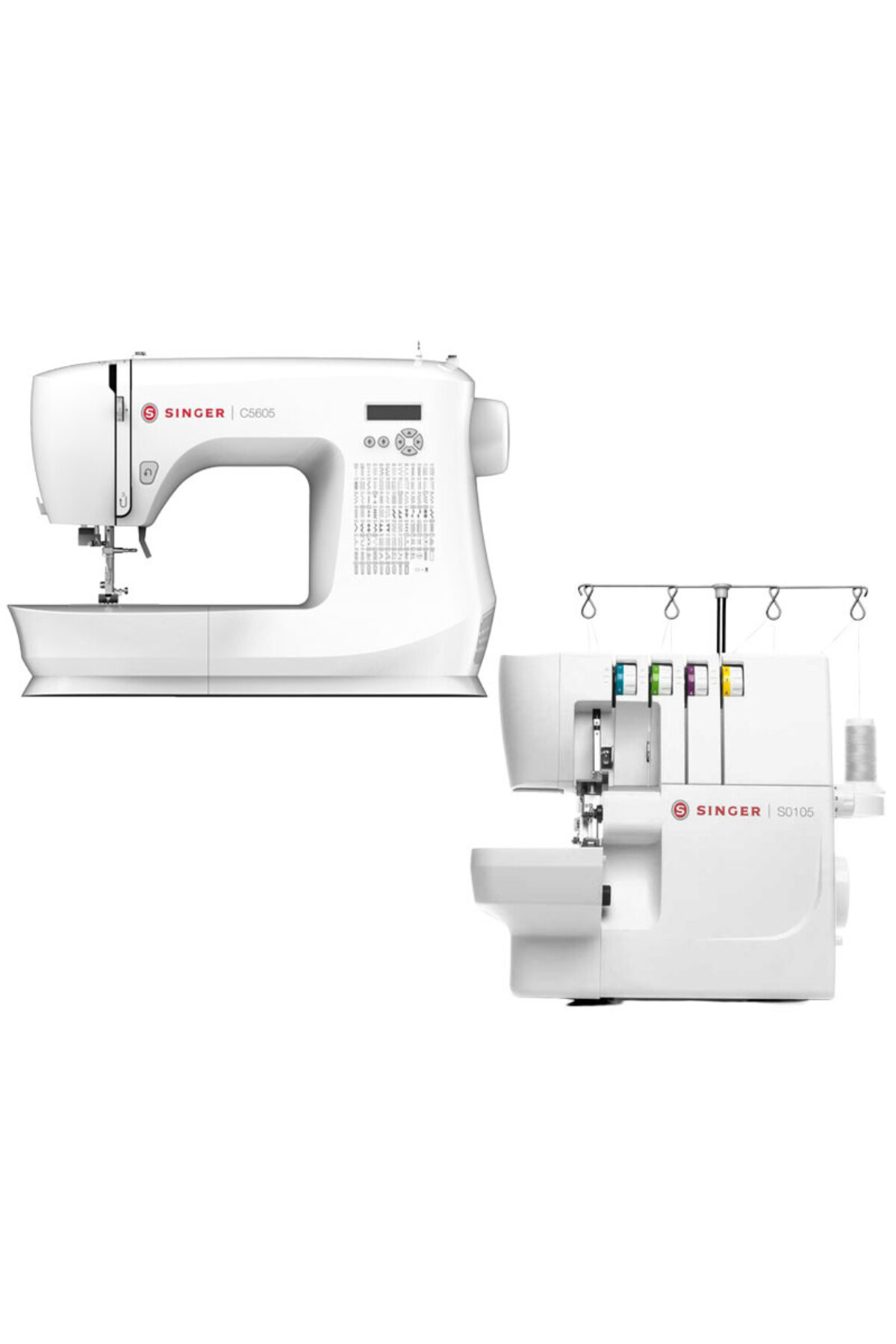 SINGER C5605 Elektronik Dikiş Makinesi ve S0105 Overlok Makinesi