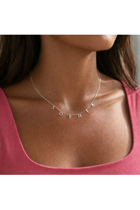 Soleildor 925 ayar Orijinal Gümüş Kişiye Özel Harf Gümüş Kolye ( 9 harfe kada...