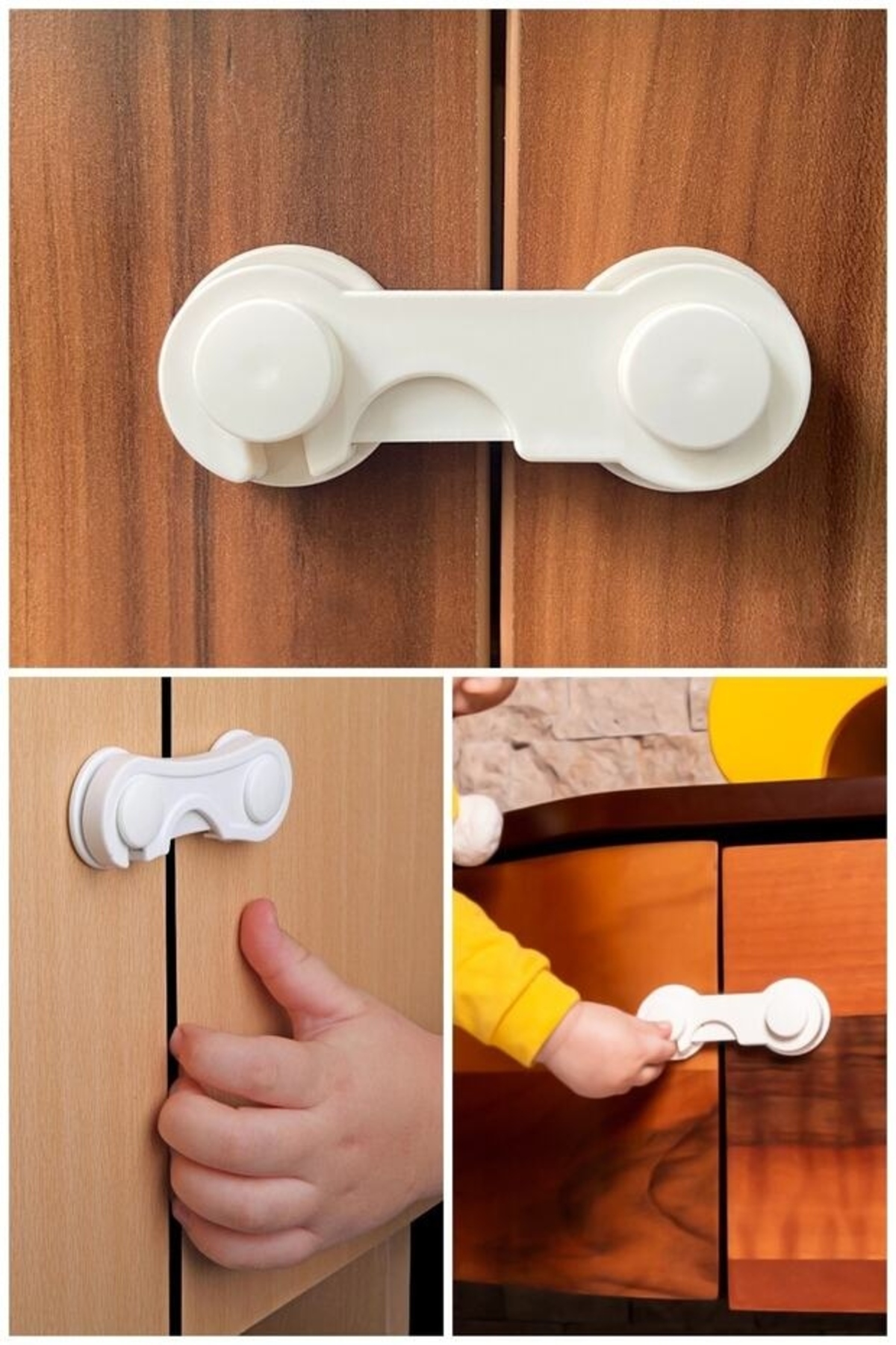 İdeal Baby 1 Adet Güvenlik Emniyet Kilidi Çok Amaçlı Çekmece Kilidi Dolap Fırın Buzdolabı Kilidi Evde Güvenlik fotoğrafı 3 (önizleme)