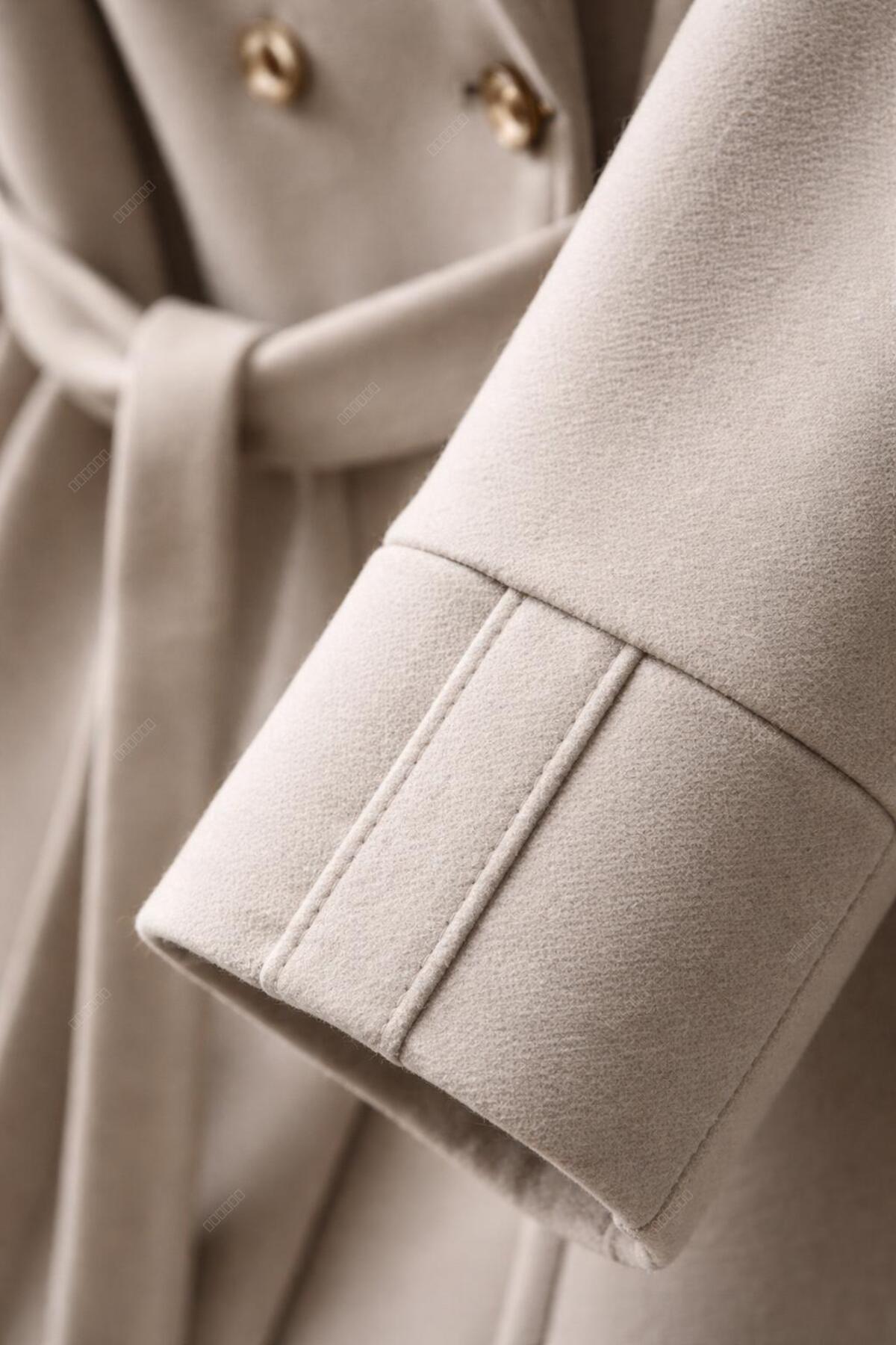 ESİN GİYİM  Business Line Kuşaklı Kaşe Kaban - Görsel 3