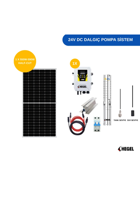 Hegel DC POMPA - 1 adet Güneş Paneli ile Çalışan 24 Volt Sulama Paketi
