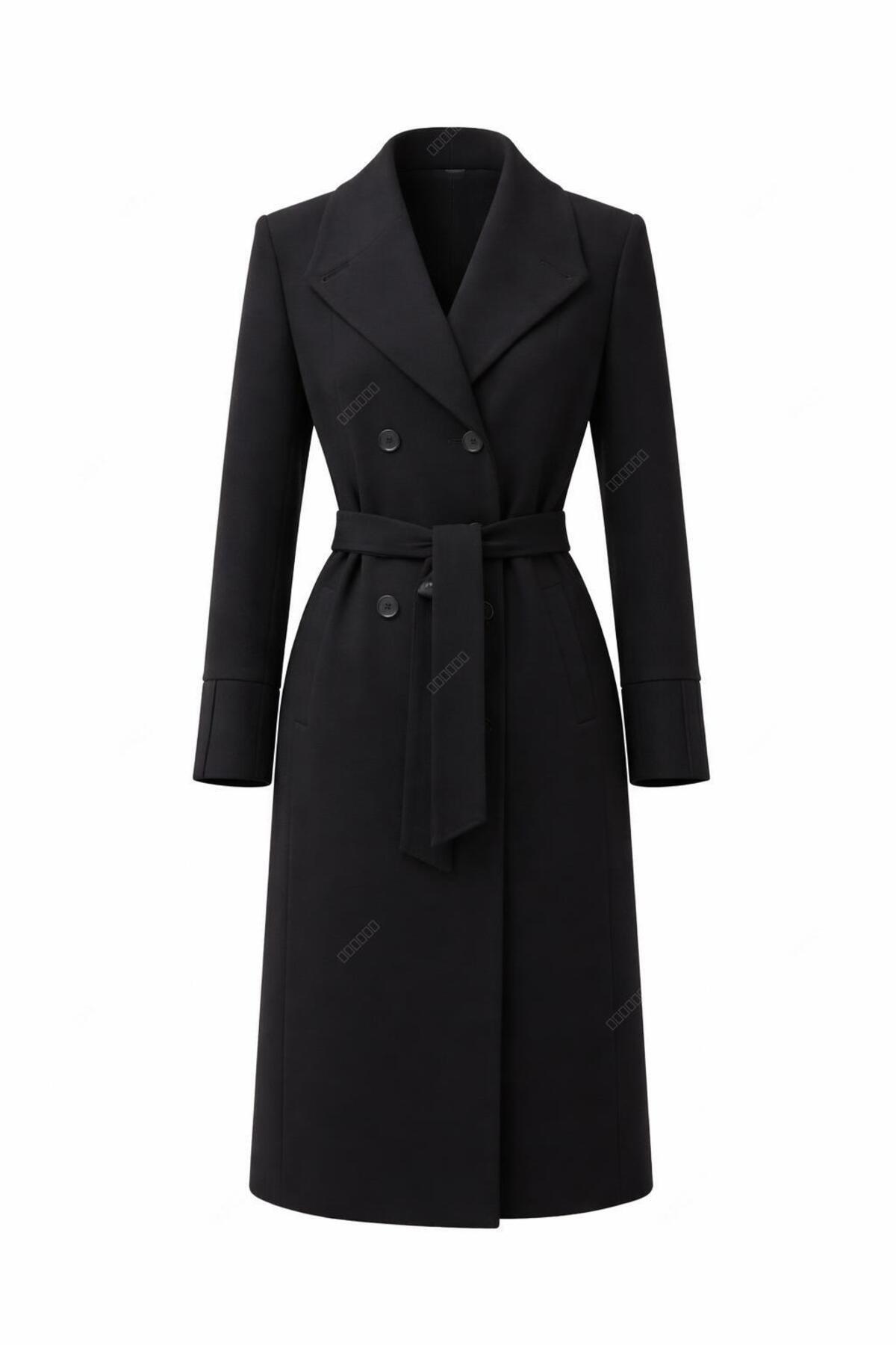 ESİN GİYİM  Business Line Kuşaklı Kaşe Kaban