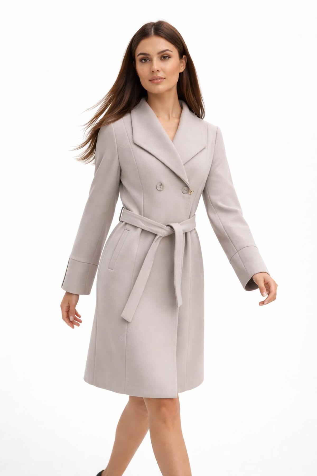 ESİN GİYİM  Business Line Kuşaklı Kaşe Kaban