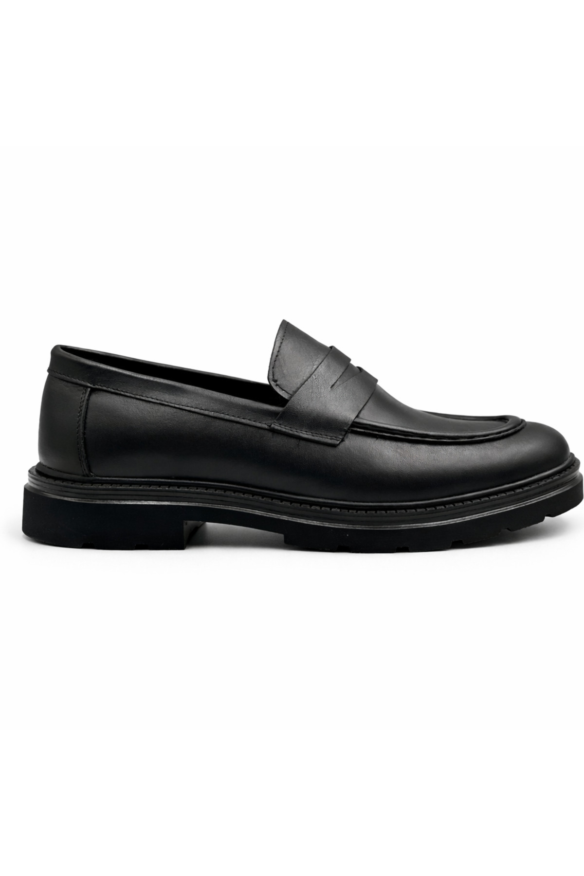 BESS SHOES Hakiki Deri Siyah Rahat Hafif Günlük Erkek Loafer Ayakkabı görsel 4