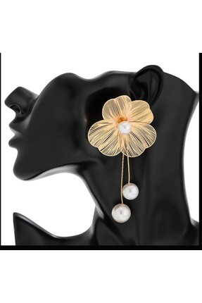 Enanice ÇİÇEKLİ İNCİLİ KÜPE