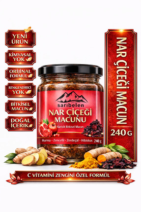 sarıbelen Nar Çiçeği Macunu 240 g | Pancar Tozu ve Hibiskus İçeren Karışık Bi...