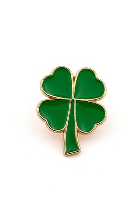 Stanbula Dört Yapraklı Şans Yoncası Yeşil Pin Yaka Çanta Süsü Metal Rozet RX0059