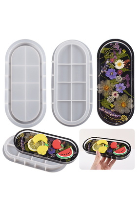 Getshopmini Epoksi Oval Tabak Kalıbı Taş Tozu Tabak Kalıbı Alçı Tabak Kalıbı ...