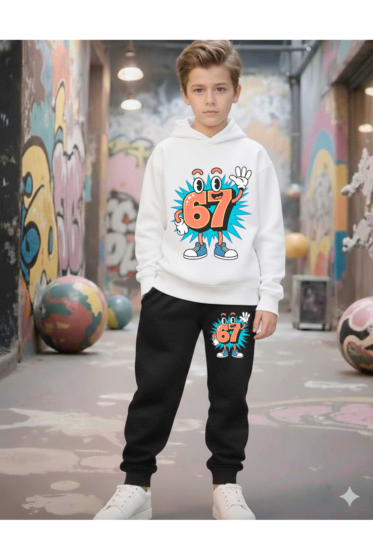 SIX LOVER BOYS' PRINTED TRACKSUIT SET, 67 DESIGNS