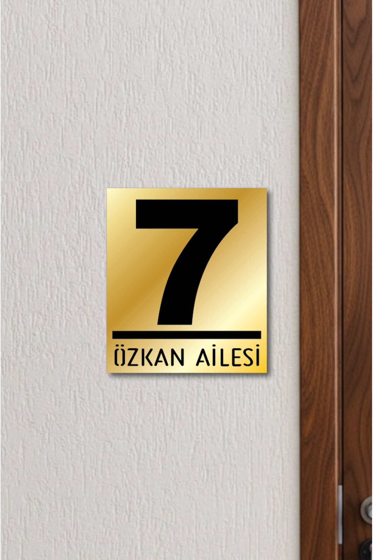 Personalized Door Number - Black Mirrored Plexiglass Apartment No Plate - New Home Gift