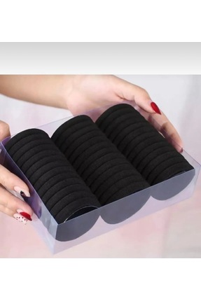 ADR Kadın 50’li Siyah Havlu Saç Lastiği – İz Yapmaz Kopmaz Kalın Elastik Toka...