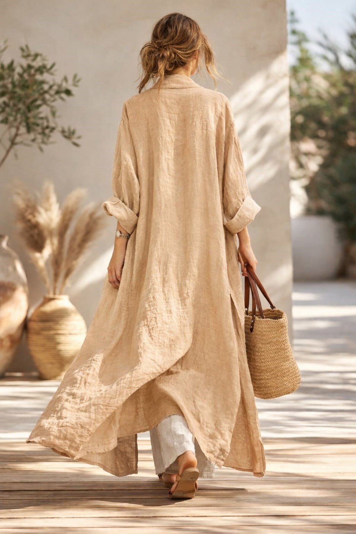 ARGUE☆ BELGIUM LINEN WIDE CAFTAN SET-UP EREN STYLE Bohomiyan Italian Long Pocketless K Linen Kaftan & Cap