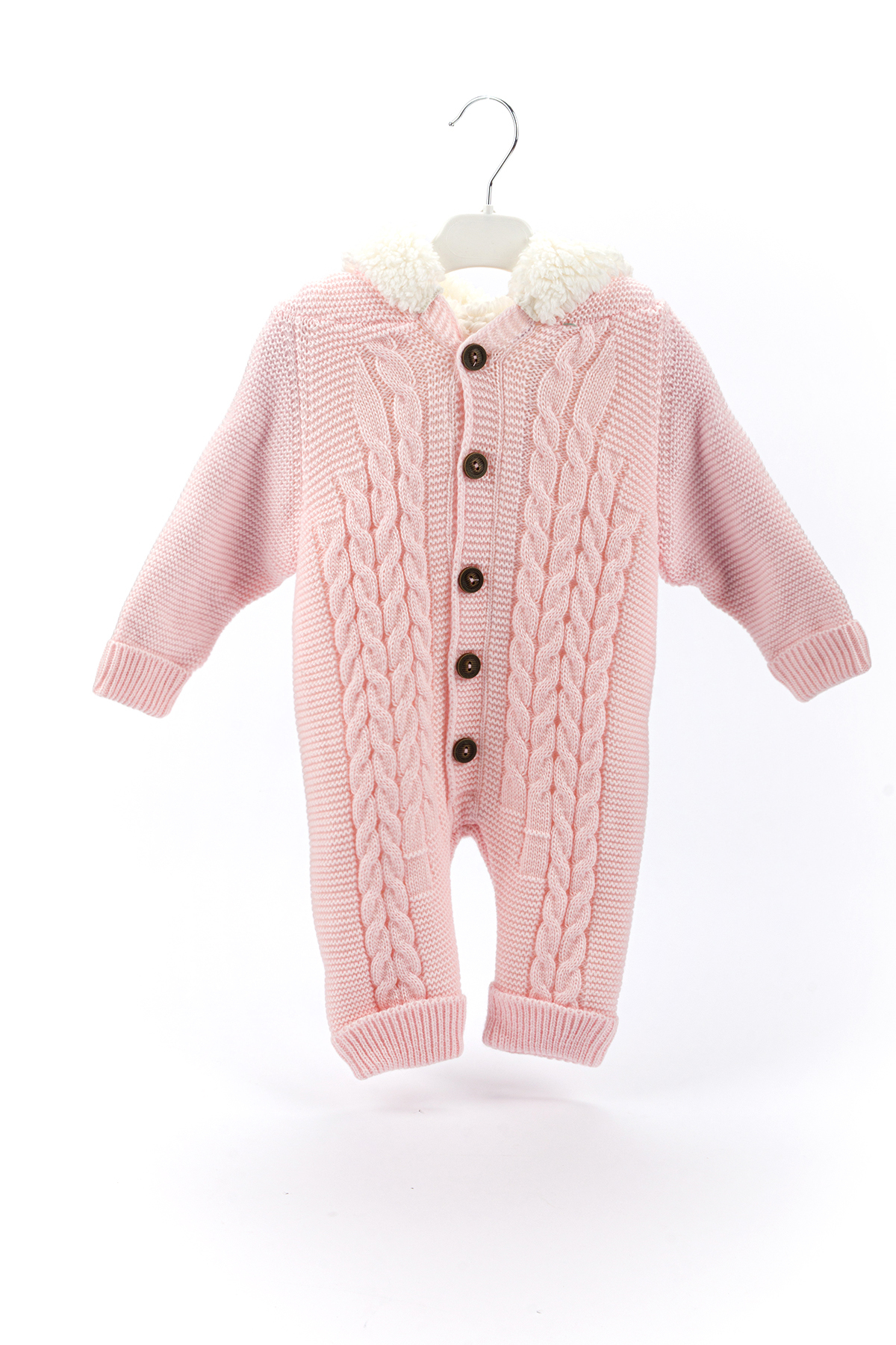 Lui Baby Polarlı Welsoft Kapüşonlu Örgü Desenli Bebek Tulum Kulaklı fotoğrafı 5 (önizleme)