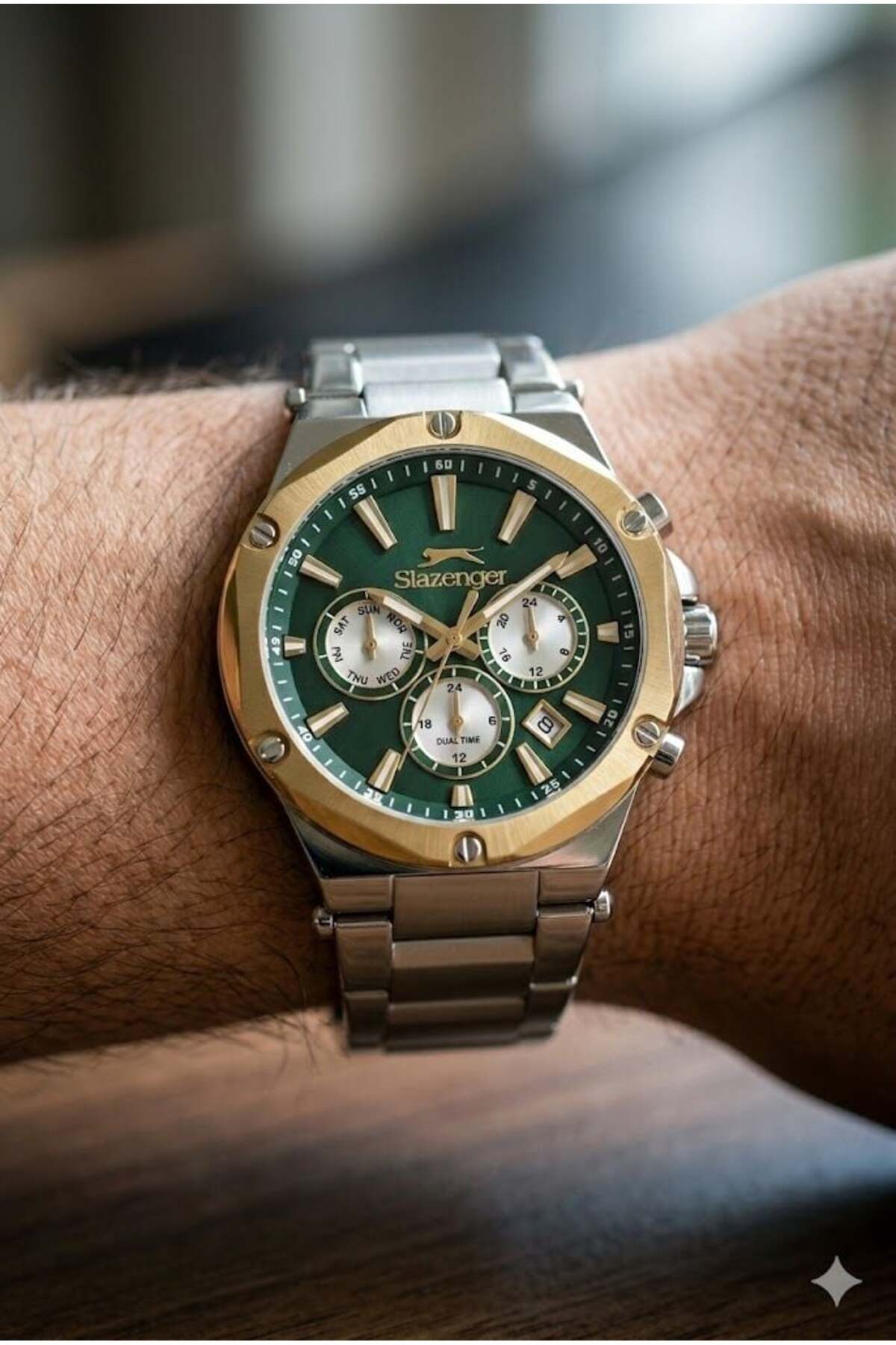 Slazenger Yeşil Kadran Erkek Kol Saati | 42mm, Paslanmaz Çelik