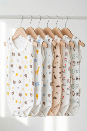 Noone 6'lı Bebek Badi Seti - Pamuklu, Sevimli Ayıcık, Hayvan Figürlü, Yumuşak...