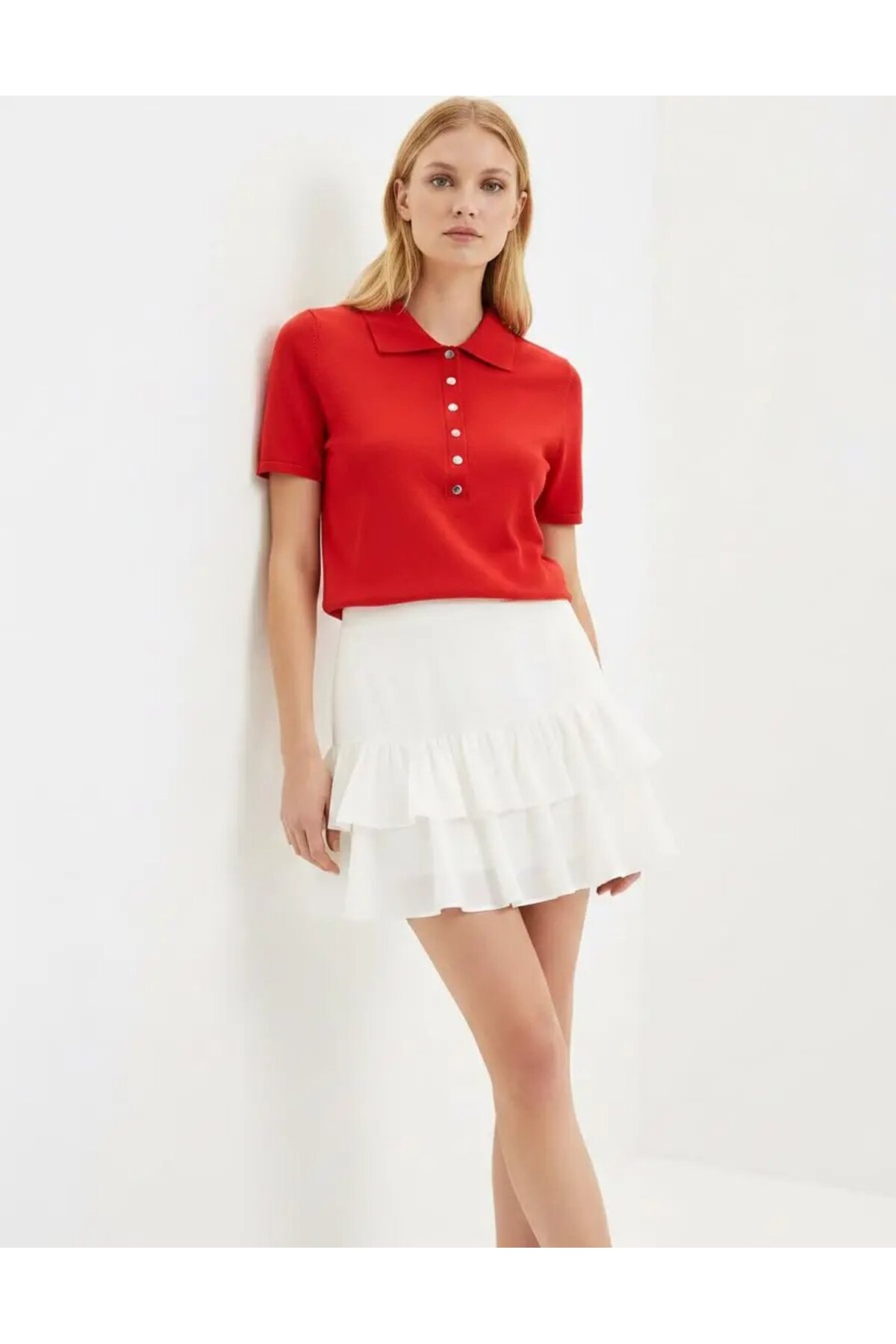 Park Karon  Kadın Polo Yaka Çıt Çıt Kapama Triko Kazak 12435.Vrt - Görsel 2