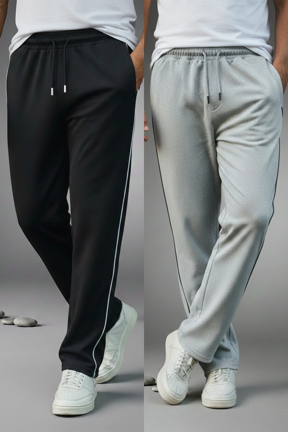 2-Piece Side Straight Baggy Sweatpants Wide Leg 2 Thread Medium Thick Long (ORIGINAL MOLD)