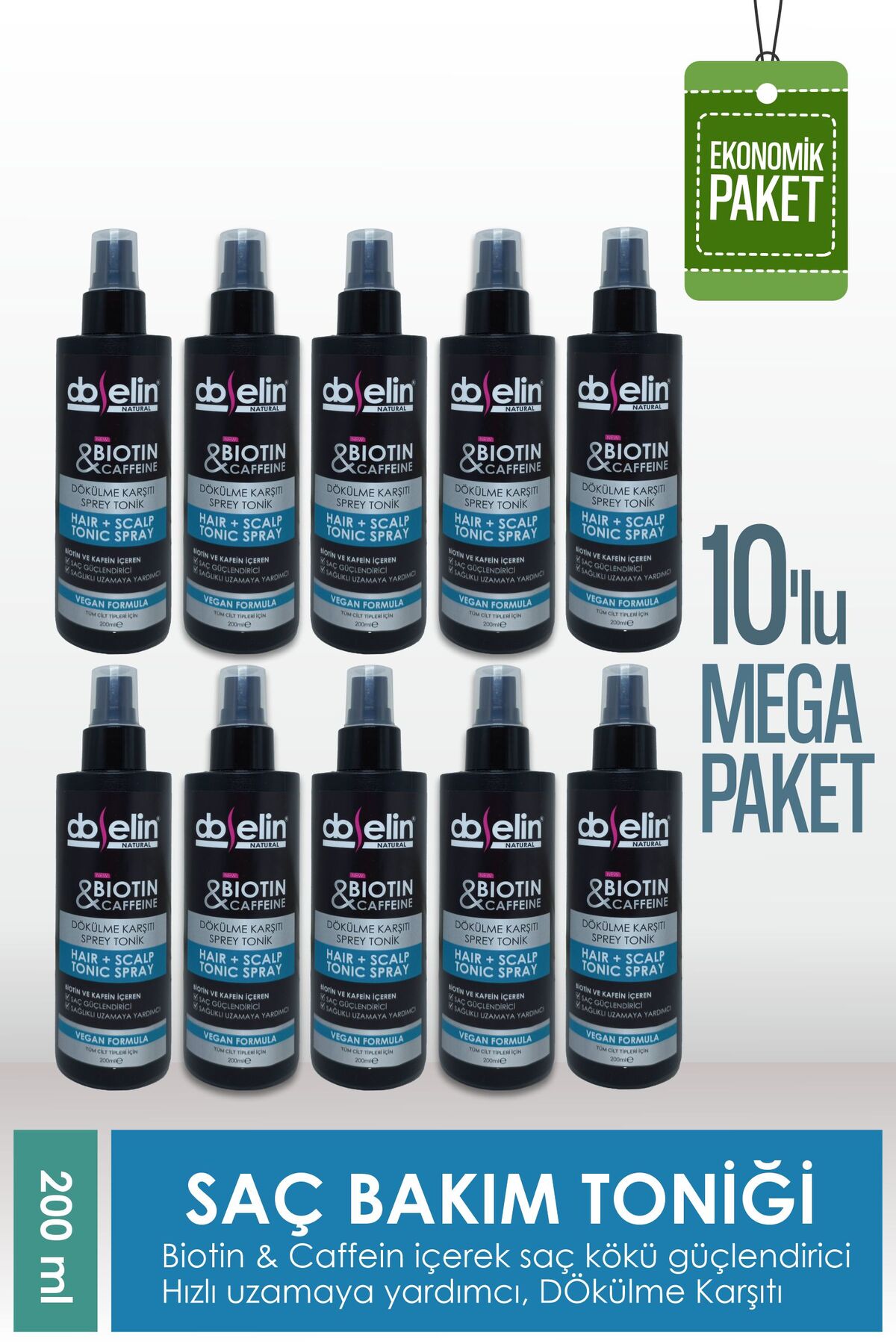 Doselin 10'li Biotin&Caffeine Saç Toniği 200ml — DSLNSC-10