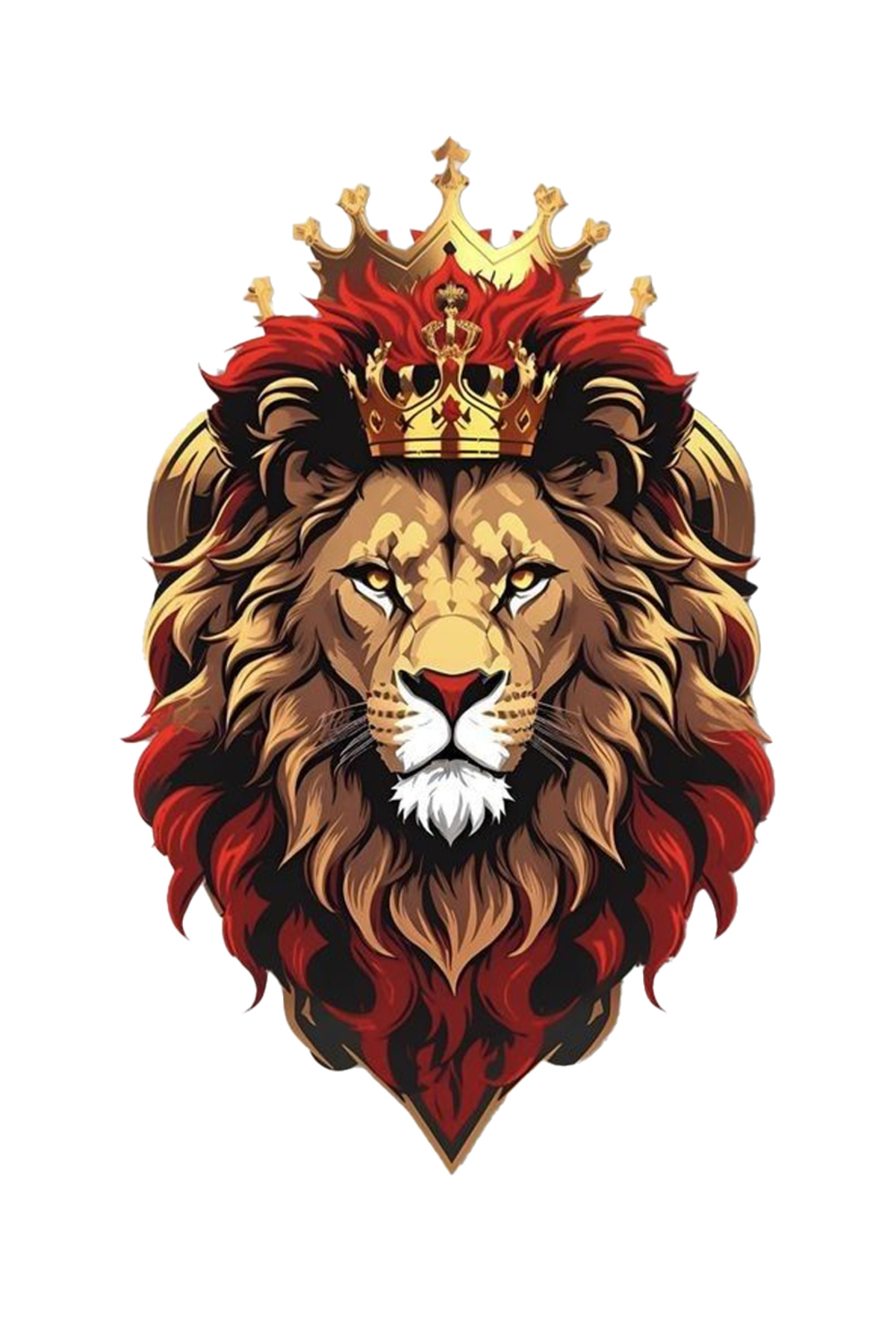 MegaSticker Sarı Kırmızı Aslan Sticker Araba, Motorsiklet, Kask, Laptop ...