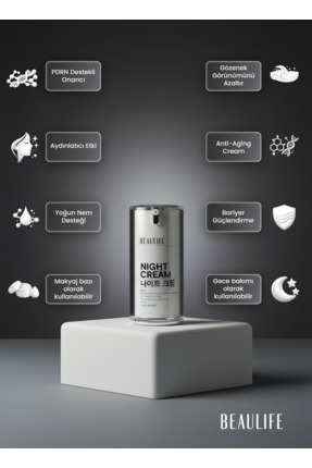 Beaulife NightCream PDRN 1200 ppm PDRN Yoğun Onarıcı Gece Kremi 50 ml