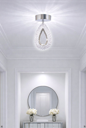 Fer Avize Arel Tekli Plafonyer Modern Led Avize Kristal Görünüm(Beyaz Işık)En...