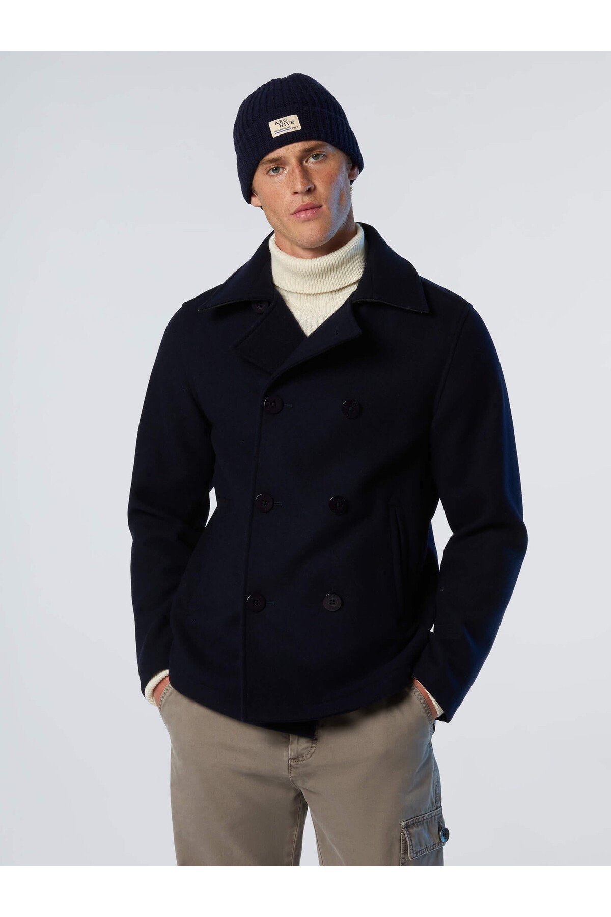 North Sails Yünlü Newport Erkek Denizci Paltosu — آبی NS0000603385