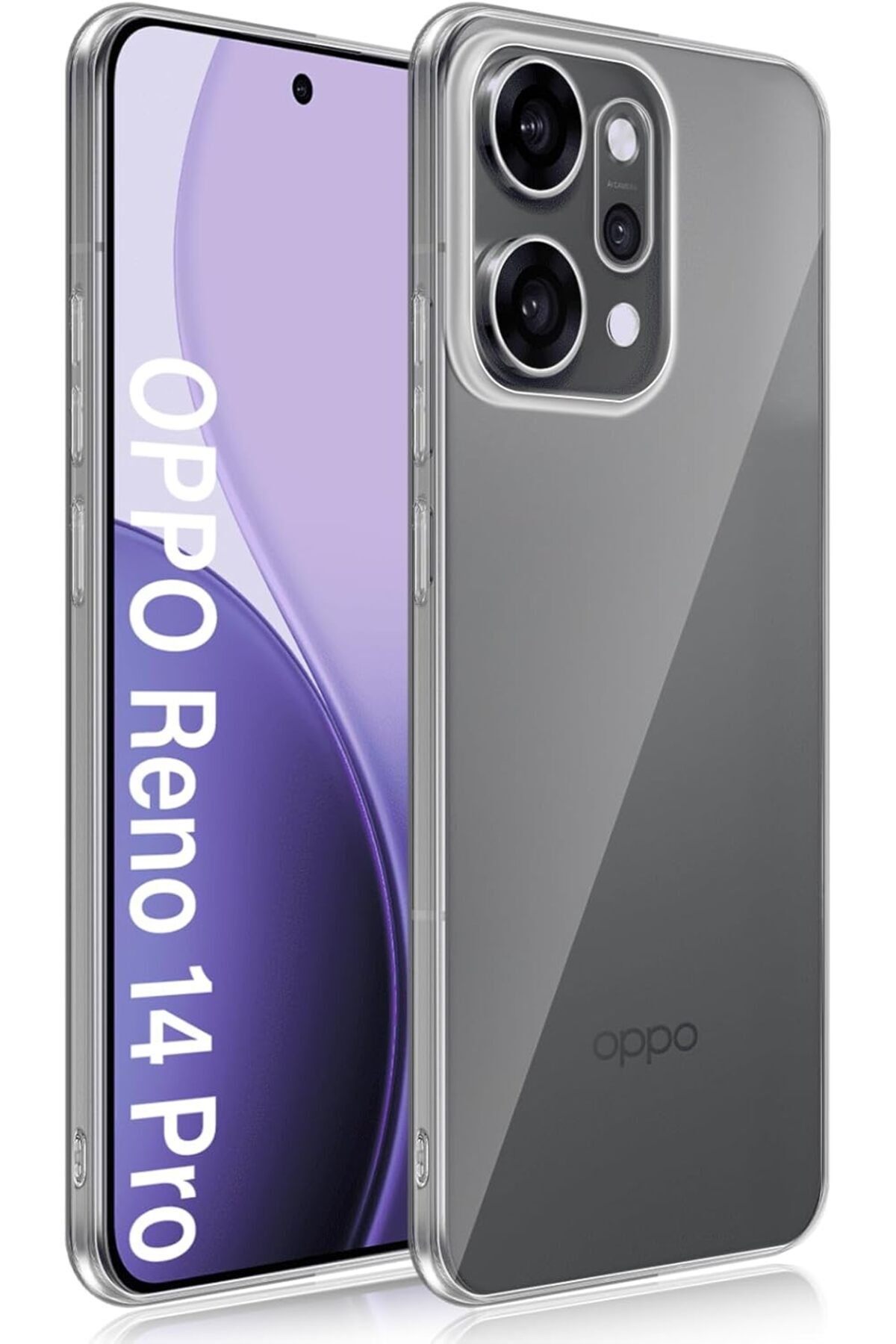 Oppo Reno 14 Pro Uyumlu Kamera Korumalı Kılıf Darbe Önceleyici Şeffaf Transparan Esnek Silikon Kapak