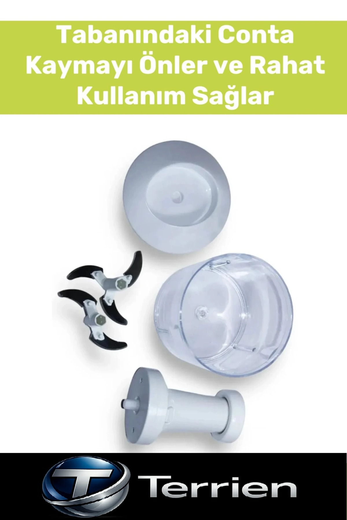 Terrien #Blender Paslanmaz Bıçaklı Taşınabilir Basmalı El Rondosu Blender Sebze Meyve Soğan Doğrayıcı fotoğrafı 3 (önizleme)