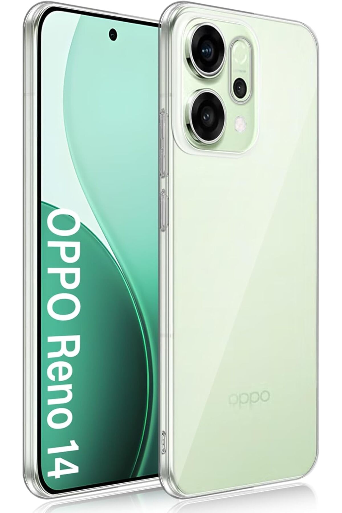 Oppo Reno 14 Uyumlu Kamera Korumalı Kılıf Darbe Önceleyici Şeffaf Transparan Esnek Silikon Kapak