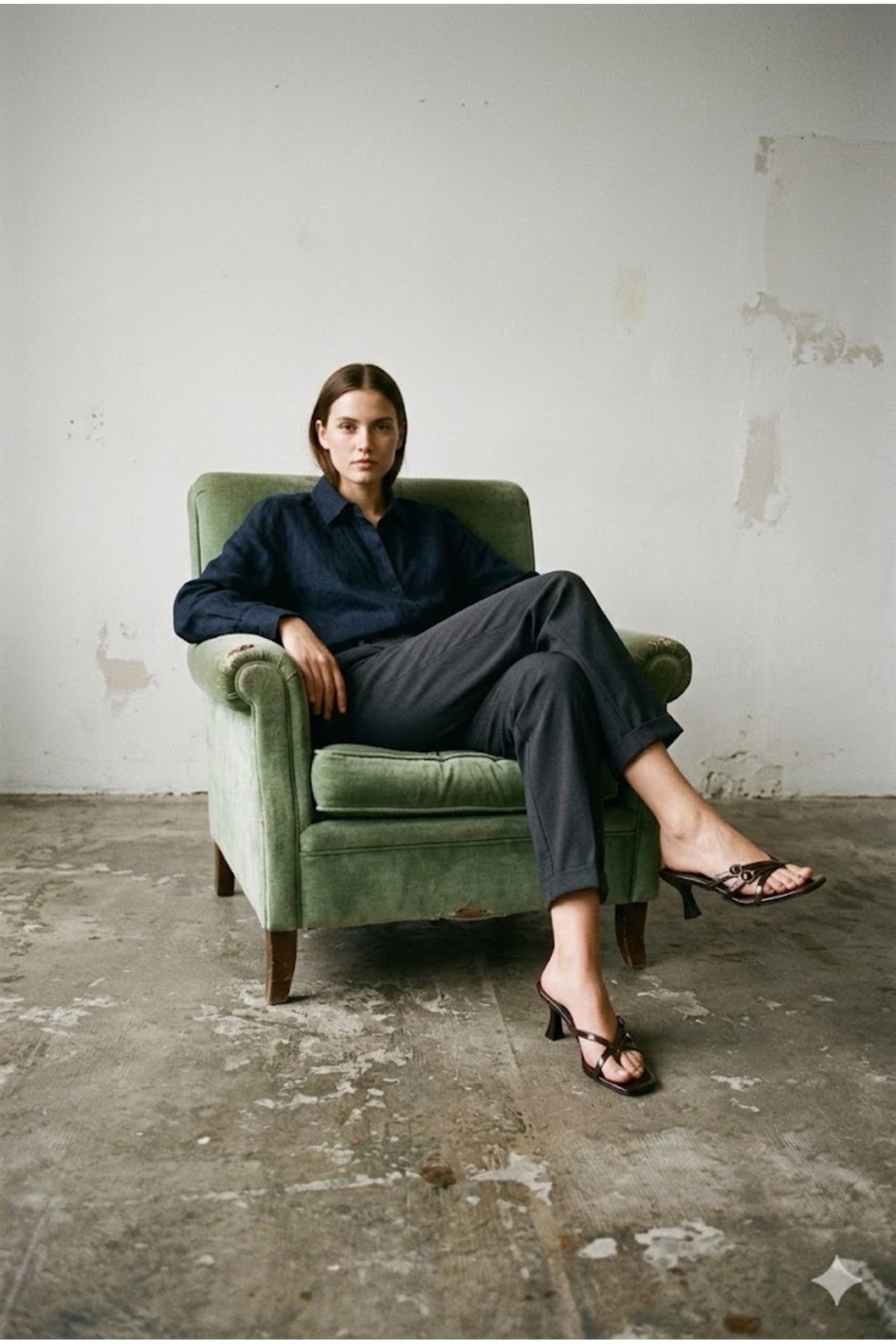 wolfcity  Kadın Çift Toka Detaylı parmak arası Kısa Topuklu Terlik Ve Sandalet - Görsel 2