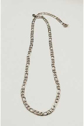 EKE BUTİK Çelik Figaro Kolye Gümüş Renk 55 cm