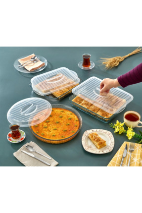 Hanım Ev Plastik Yuvarlak+ Kare+ Dikdörtgen Borcam Kapağı 3'lü Set