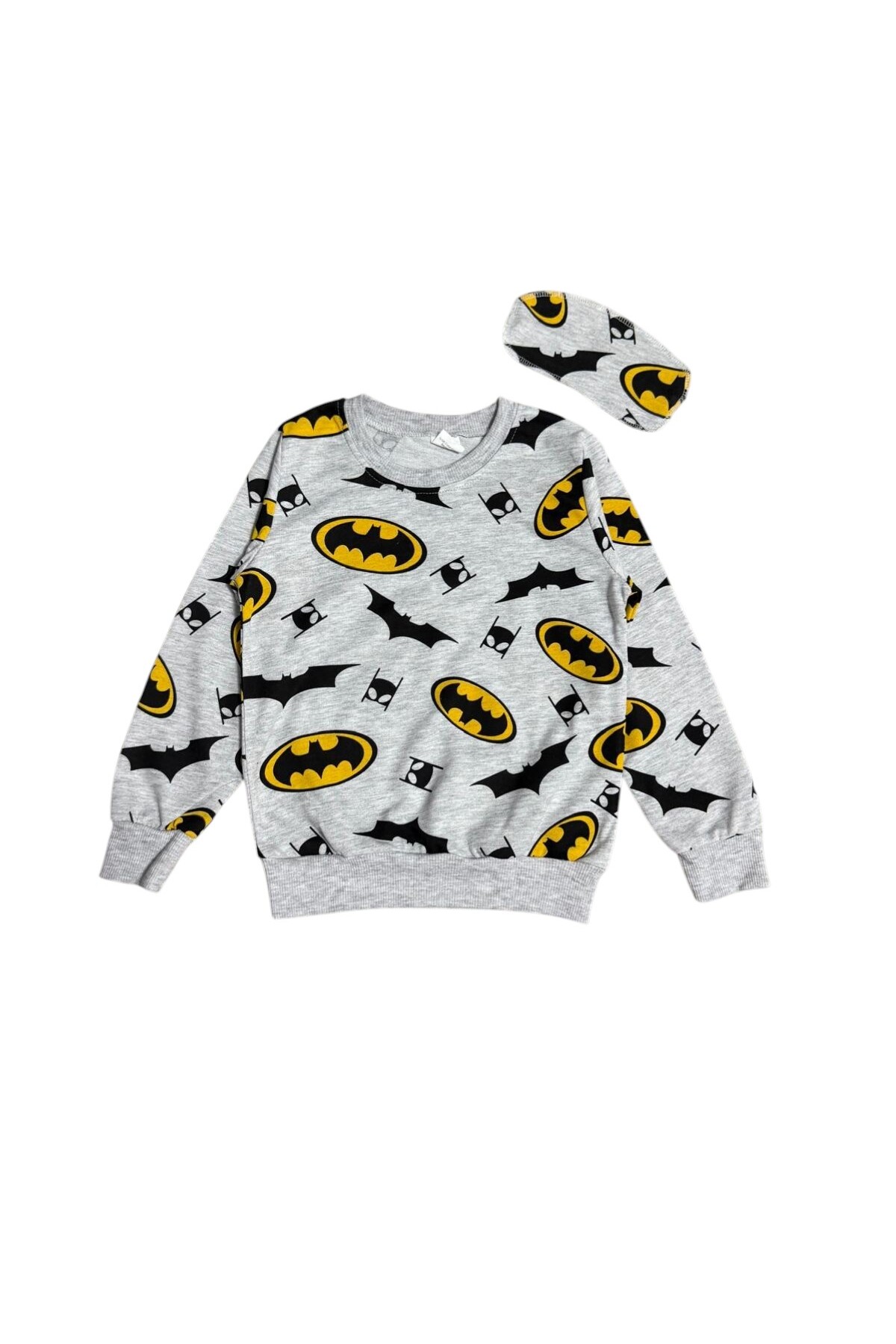 Fil Kids Erkek Çocuk Pamuklu Kumaş Gri Renk Yarasa Desenli Uyku Bantlı Uzun Kollu Mevsimlik Pijama Takımı fotoğrafı 5 (önizleme)